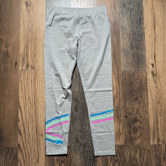 Lands' End Novelty Ankle Leggings Girls' Size XL 16+ in Sparkle Star Gray NWOT! - Picture 2 of 6